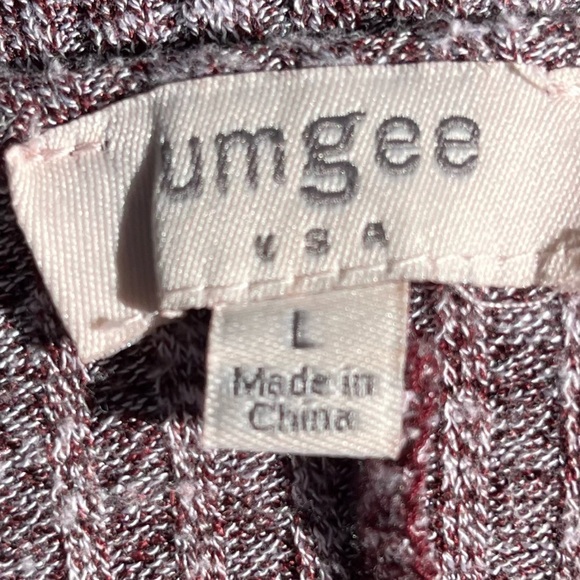 Umgee Long Sleeve Rib Knit Peek A Boo Lace Bottom Tunic Top Cotton Blend Large - Picture 6 of 6